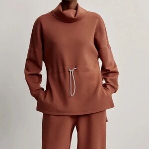 🔥Varley Doublesoft Freya Sweat Funnel Neck for Women Size Small Terracotta
